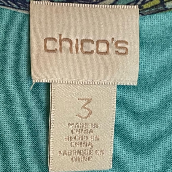 👗Chico’s Sienna Paisley Maxi Dress. Cold shoulder style. Aqua & Green Paisley👗 - Picture 4 of 12